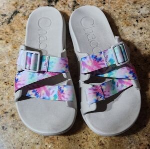 Chaco Chili's Tie Dye Comfort Outdoor Hike Water Multicolor Slide Sandal Women 7
